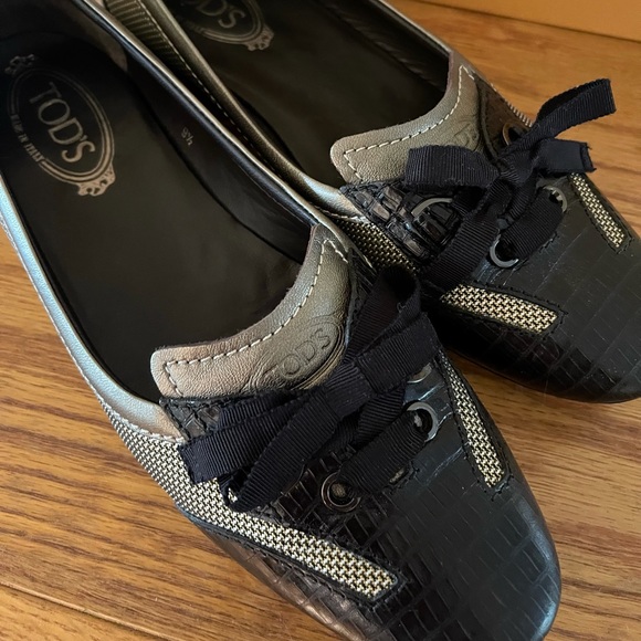 TOD’S Lace Toe Driving Shoes Flats 9.5 - Picture 3 of 5